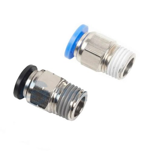 Conector neumático recto tipo PC rosca macho.