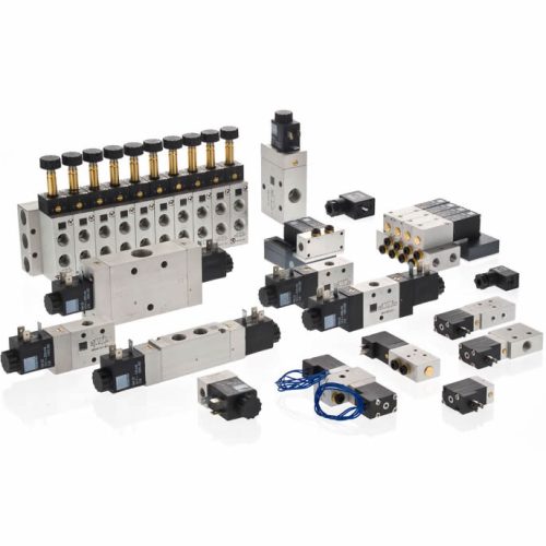 Electroválvula solenoide estándar para control de fluidos y aire.