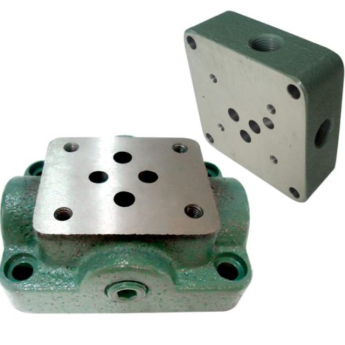 Placa base y manifold modular para válvulas de control.