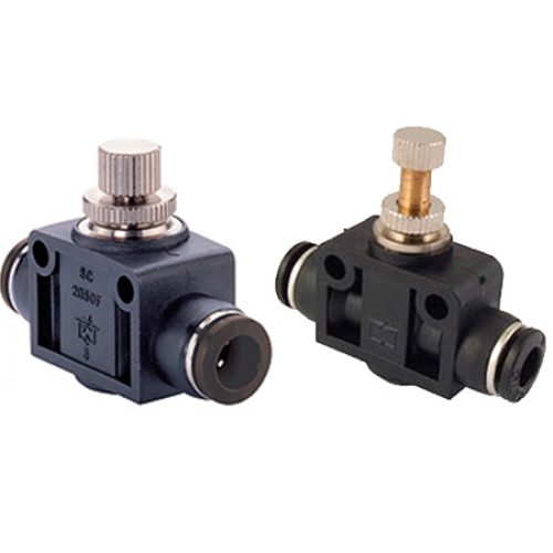 Regulador de caudal en línea modelo JSU neumático.