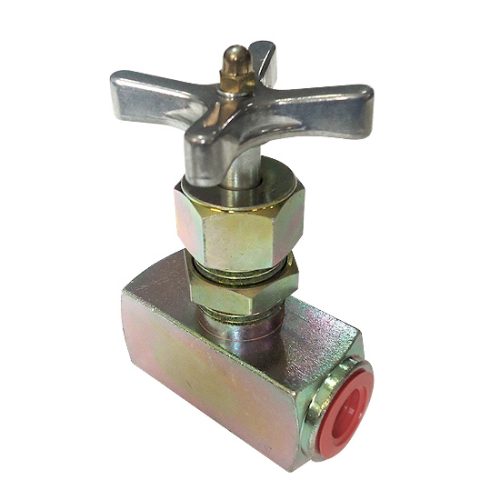 Válvula de aislamiento tipo aguja para manómetros.