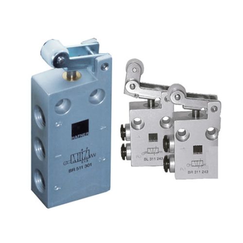 Válvula de rodillo neumática para fin de carrera industrial.